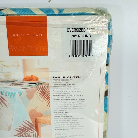 Avonhome Tropical Fern Round Tablecloth Oversize VTG Coastal Kitchen Decor Table - Picture 11 of 13